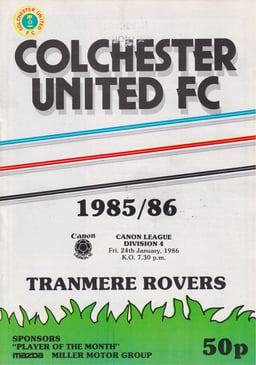 Tranmere Rovers v Colchester United Match Programme 1985-09-14